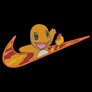Nike Pokemon Charmander YOUTH Embroidered Sweatshirt Kids Crewneck Swoosh